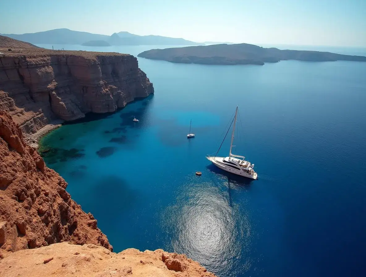 Anchoring in the caldera – Santorini
