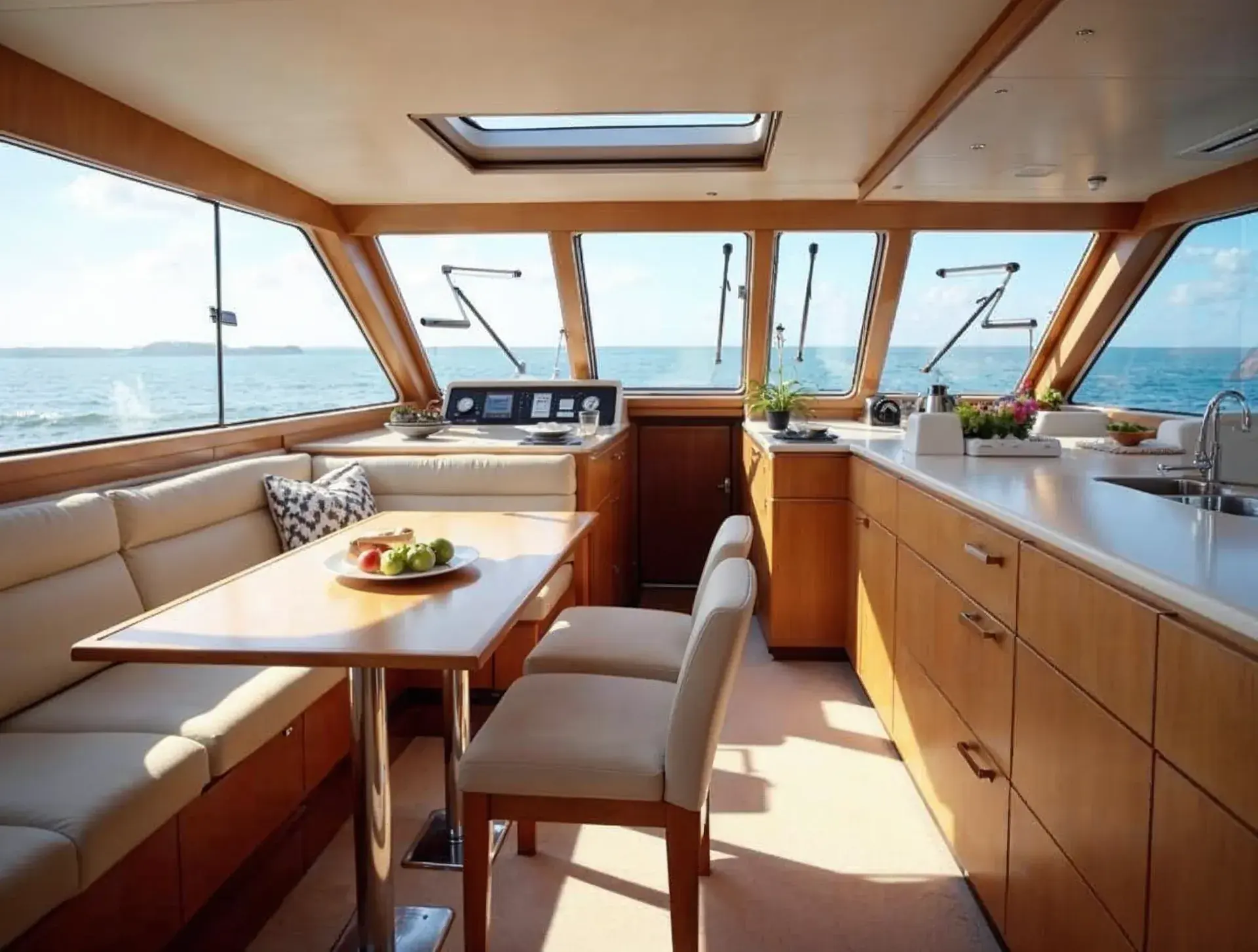 Salon of the Beneteau Swift Trawler 35