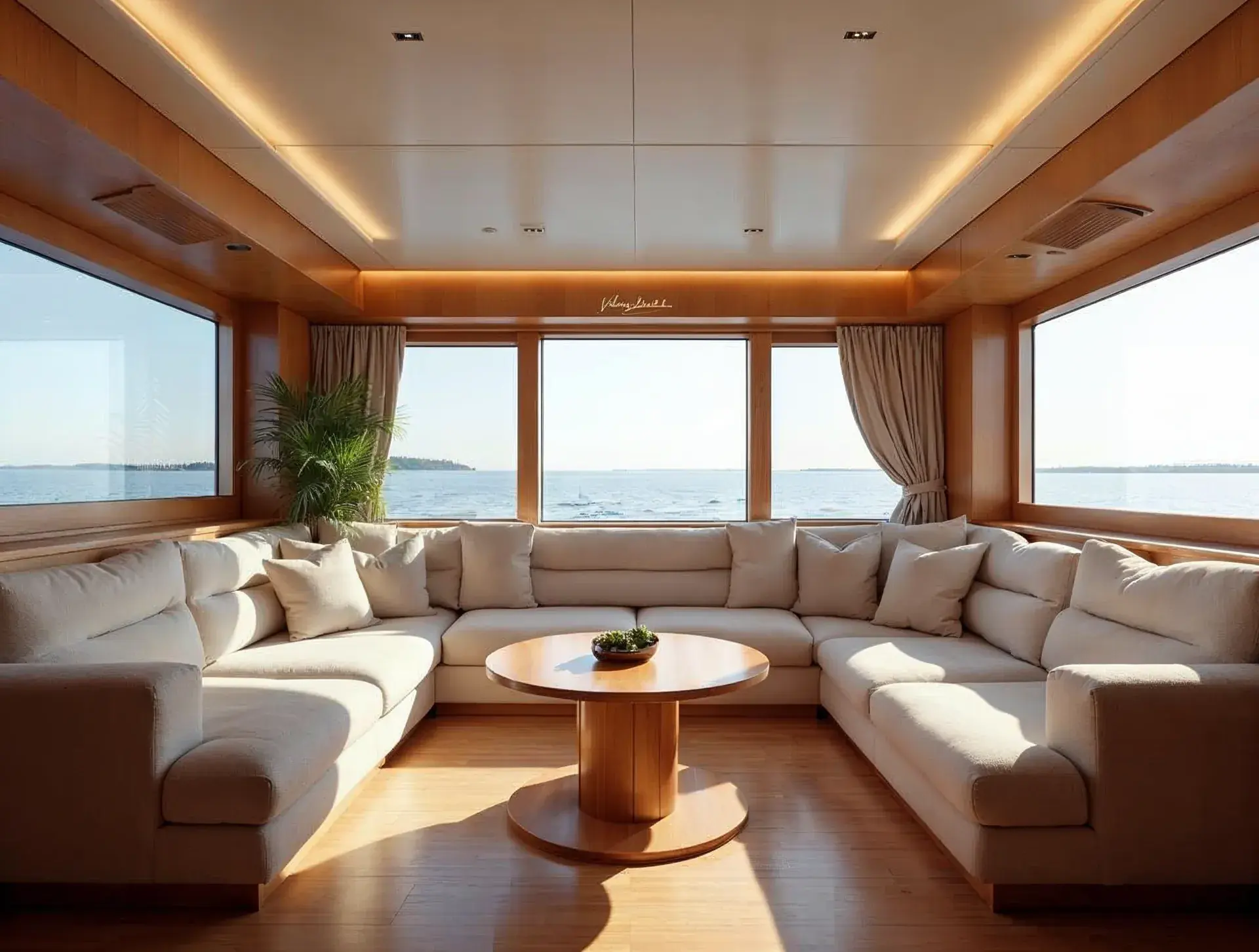 Salon of the Standard Houseboat 10m